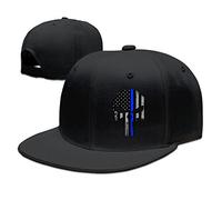 Yhsuk Thin Blue Line Punisher Unisex Fashion Cool Adjustable Snapback Baseball Cap Hat One Size Black