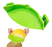 YHSWIN Silicone Clip-on Colander, Kitchen Snap Strainer, Pasta Strainer for All Kinds of Pots and Pans（Green）
