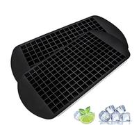 YHT 2 Pcs Silicone Mini Ice Cube Tray,160 Grids Small Square Flexible Ice Cubes Molds,Food-Grade Ice Cube Mold for Freezer Baby Food,Whiskey,Cocktails,Milk and Juice (Black)