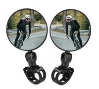 YHT 2PCS Adjustable Rotatable Handlebar Mounted Bicycle Mirror - Durable Plastic Convex Mirror for Mountain and Road Bikes