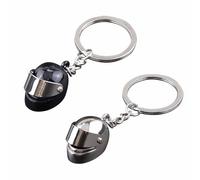 YHT 2PCS Motorcycle Helmet Keychain for Car Key Decoration Accessories, 3D mini Creative Metal Pendant for Biker Gift,Cool Metal Charm Motorbike Helmet Car Key Ring is unisex