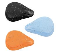 YHT 3 Pack Waterproof Bike Seat Rain Cover, Water and Dust Resistant Bike Saddle Cover with Elastic, Water Proof and Dust Proof, for Journey and Travel, Light Blue/Black/Orange.