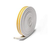 YHT 6m Type D Door Seal Strip with Self-Adhesive Anti-Collision Rubber,Rubber Sound Insulation Foam Sealing Tape for Door and Window,Draught Excluder Tape Weather Stripping
