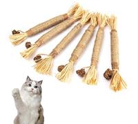 YHT 6Pcs Natural Matatabi Silvervine Chew Sticks for Indoor Cat Teeth Cleaning, Stress Release Toy for Dental Care and Kitten Teething