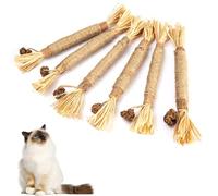YHT 6Pcs Natural Matatabi Silvervine Chew Sticks for Indoor Cat Teeth Cleaning, Stress Release Toy for Dental Care and Kitten Teething