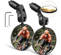 YHT Bike Mirrors,2 PCS HD 360 Dregree Handlebar End Bicycle Rear View Mirrors,Convex Mirror with Mounting Tool for Electric Bikes,Road Mountain Sooter Bike Universal