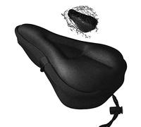 YHT Gel Bike Seat Cover, Extra Soft and Comfortable Bicycle Seat Cushion, Water&Dust Resistant Bike Saddle Cover with Large Memory Foam and Gel Padding, for Indoor and Outdoor Bicycles, Black