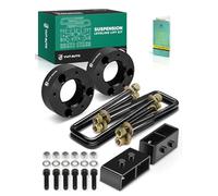 YHTAUTO 2.5 inch Front and 2 inch Rear Leveling Lift Kit w/Strut Spacers, Lift Blocks, Extended Square U-Bolts & Hardwares for 2004-2020 Ford F-150, RWD/4WD, Suspension Leveling Lift Kit Set of 8