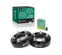 YHTAUTO 5x5.5 to 5x4.5 Wheel Adapters 1.25 Inch Compatible with Ford E-150 2003-2006 & Dodge Ram 1500 & Jeep CJ7 CJ, Thread Size: 1/2"-20, Center Bore: 87.1mm, Lug Centric, Black, 2PCS
