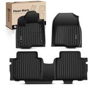 YHTAUTO Automotive All Weather Floor Mats Compatible with Honda CR-V 2023-2024, Car Mats Custom Fit TPE Floor Liners Front & Back Seat, Black, Set of 3