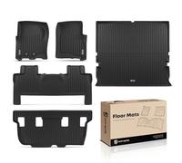 YHTAUTO Floor Mats & Cargo Mat Compatible with Ford Expedition Lincoln Navigator 2011-2017 No EL L Fit with Bench Seat Or with Console On The Second Row, TPE All Weather Floor Liner Trunk Mat