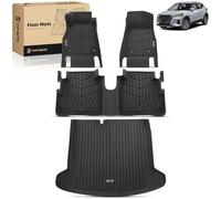 YHTAUTO Floor Mats & Cargo Mat Compatible with Nissan Kicks 2018-2024, TPE All Weather Car Mats Waterproof Anti-Slip Odorless Floor Liner Trunk Mat, Interior Car Accessories