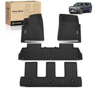 YHTAUTO Floor Mats Fit Rivian R1S 2022-2024 Adventure 2022 Explore Launch Edition, TPE All Weather Car Mats Waterproof Anti-Slip Odorless 1st & 2nd & 3rd Rows Floor Liner