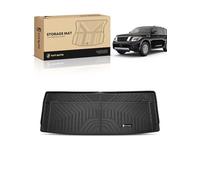 YHTAUTO Rear Trunk Floor Mats Compatible with Nissan Armada 2017-2024, 8 Seats, TPE All Weather Car Mats Waterproof Anti-Slip Odorless Floor Liner, Interior Car Accessories Front & 2nd Row Liner