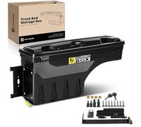 YHTAUTO Truck Bed Storage Tool Box Lockable Compatible with 1999-2016 Ford F-250 F-350 Super Duty, Driver Side, Without Bed Rail Storage, Swing Waterproof Wheel Well Toolbox