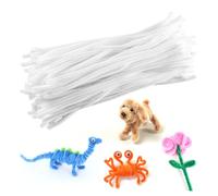 YHTCC 100PCS White Pipe Cleaners for Craft, 30cmx 6mm Pipe Cleaners
