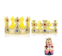 YHTCC 2Pcs King Crown, Birthday Crown Adult Kids, King and Queen Costume Gold Crowns Accessories, Tiara for Birthday or Dress Up Dance Party