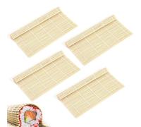 YHTCC 4 Pcs Sushi Mat, Natural Bamboo Mat Sushi Making Kit, Sushi Rolling Mat for Japanese Sushi Japanese Snacks Spring Rolls