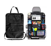 YHTCC Waterproof Car Back Seat Organiser with Tablet Holder, 40x60cm Foldable Durable Storage Bag for Travel, Car Organiser Back Seat for Kids, Multi-Pocket Universal Back Seat Protector（Black