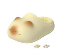 YHTRFDMSG 2026 Cat Paws Footprints Fluffy Plush Fleece Height Increase Slippers for Women,Cute Cat Paw Slippers with Warm Plush Liner Waterproof Kawaii Animal Slides (Yellow,38-39)