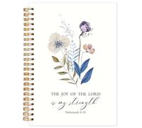 Yhtrg Christian Floral Spiral Notebook Journal, the Joy of the Lord Is My Strength Bible Notebook for Women, Scripture Journals, Bible Journaling Notebooks for Office School Supplies, 5.5x8.3