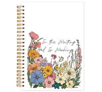 Yhtrg Floral Christian Notebook, In the Waiting God Is Working Bible Floral Journal Spiral Notebook, Religious Notebook for Note Taking, Christian Gifts for Women, 5.5x8.3 Inch