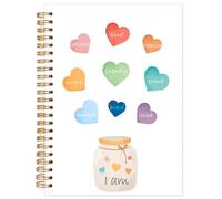 Yhtrg I Am Inspirational Spiral Notebooks, Boho Heart Affirmation Journaling Notebook, Motivational Journals for Writing, Therapy Office Supplies, Positive Encouragement Gifts for Women, 5.5x8.3 Inch