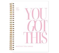 Yhtrg You Got This Inspirational Notebooks Journal, White Motivational Spiral Journal Notebook for Women, White Motivational Positive Notebooks for Office School Supplies, 5.5x8.3 Inch