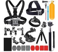 YHTSPORT 20-in-1 Action Camera Accessories for GoPro Hero 13 12 11 10 9 8 Max 7 6 5 4 Black GoPro 2018 Session Fusion Silver White Insta360 DJI SJCAM APEMAN AKASO and Others Cameras.