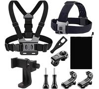 YHTSPORT Chest Mount Harness, Head Strap Mount for Action Camera, Adjustable Chest Strap Head Strap Compatible with Gopro and Other Action Camera