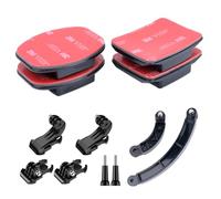 YHTSPORT Helmet Adhesive Mounts Flat and Curved for GoPro, Action Camera Accessories Kit, Helmet Sticky Mounts Buckle Mount Screw, 3M Sticky Pads Attachments for GoPro and other Action Cameras