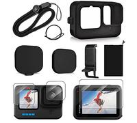 YHTSPORT Silicone Sleeve Case for GoPro Hero 13/12/11/10/9 Black, Accessories Kit for GoPro, Screen Protector + Battery Side Cover + Lens Cap + Lanyard for Hero 13 12 11 10 9 Accessories Kit