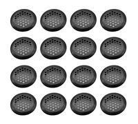 Yhuasia Stainless Steel Air Vent Louver Hole, 16 Pieces Steel Air Vent Hole, Cabinet Air Vent Hole, 35mm Round Ventilation Grille, for Kitchen Bathroom Cabinet Wardrobe or Shoe Cabinet (Black)