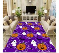 YHUERC all Saints' Day Area Rug,60x110cm Psychic Floor Mat,Spider Decor Rug,Gothic Area Rugs,Scary Pumpkin Black Bat Horror Ghost Carpet,Night Carpet,for Areas With High Traffic Volume