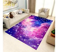 YHUERC Colorful Meteor Shower Carpet,140x200 cm Gorgeous Starry Sky Carpet,Purple Star rug. Various Sizes and Colors,Soft Crystal Velvet,Rubber Non-Slip Backing,for Sleeping in the Lounge