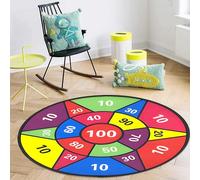 YHUERC Digital Round Area Rug, 150cm Kids Board Game Print Carpet, Nursery Number Circle Rug, Boys Girls Nonslip Carpet, Indoor Playroom Educational Baby Large Play Mat, Rainbow Home Decor Pad.
