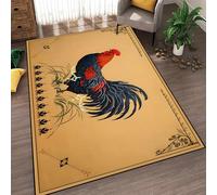 YHUERC Funny Rooster Floral Area Rug, 70x140cm Simple Rooster Pattern Rug, Suitable for Living Room Bedroom Printed Rug, Non-Slip Country Style Large Rug, Home Decor Vintage Farmhouse Chicken Rug.