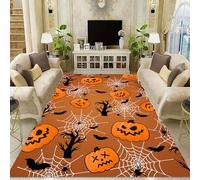 YHUERC Halloween Carpet,100x150cm Scary Pumpkin Carpet,Dead Tree Carpets,Gothic Rug,Living Room Rugs,Bedroom Rug,Dining Room Rugs,Soft Non-Slip Machine Washable Rectangular Indoor Horror Doormat
