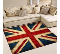 YHUERC Kitchen Decorative Area Rugs, 160x230cm Vintage Union Jack Carpet, Non-slip Washable Kitchen Long Rug, Large Soft Indoor Carpet, Durable no Shedding for Living Room Bedroom Kids Floor Mat