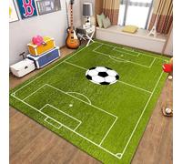 YHUERC Retro Football Pitch Rug,160x230cm Green Soccer Rugs,Football Runner Carpet,Kids Sports Rug,Soft,Non-Slip, Machine Washable,Stain-Resistant,Easy to Care for.Various Sizes for all Indoor Areas