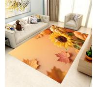 YHUERC Sunflower Bee Soft Rug,70x140 cm Machine Washable Seasonal Carpet,Foldable Crystal Velvet Carpet,Non-Slip Rubber Backing,Various Sizes to Suit All Scenarios
