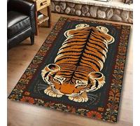 YHUERC Tribe Tiger Print Rug, 60x110cm Rustic Animal Skin Print Strip Carpet, Indoor Non-Slip Washable Rug, Kitchen Decorative Carpet, Soft Does Not Shed, for Living Room Bedroom Dining Room.