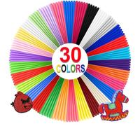 YhuiCxir 3D Pen Filament Refills, 30 Colors 1.75mm PLA Threads, Each Color 5 Metres,Total 150 Metres with 2 Finger Caps, Compatible with SCRIB3D MYNT3D 3D Pens (3D Pen Not Included)