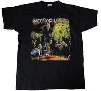 YHUYVCSAWM ducao Necrophagia Season of The Dead 1987 Album Cover T-Shirt Black(Large)