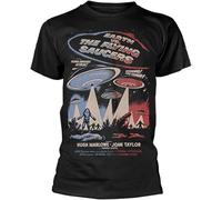 YHUYVCSAWM Plan 9 Earth Vs. The Flying Saucers 'Poster' T Shirt(X-Large)