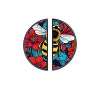 YHVHKA 2 Pack Honey Bee Red Bloom Cabinet Handles
