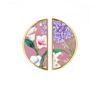 YHVHKA 2 Pack Hydrangea Calla Lily Semicircle Cabinet Handles, 76mm Hole Centres Drawer Pulls Unique Knobs, Solid Zinc Alloy Hardware for Art Home Decor - Gold Base