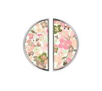 YHVHKA 2 Pack Japanese Style Floral Cabinet Handles, 76mm Hole Centres Drawer Pulls Brushed Nickel Semicircle Knobs, Solid Zinc Alloy Hardware for Art Home Decor