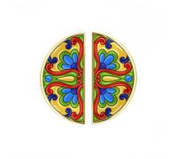 YHVHKA 2 Pack Mexican Talavera Ceramic Tile Pattern Cabinet Handles, 3 Inch Hole Center Gold Drawer Pulls,Solid Zinc Alloy Hardware for Kitchen Bathroom Dresser