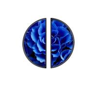 YHVHKA 2 Pack Midnight Blue Rose Bouquet Cabinet Handles, 76mm Hole Centres Drawer Pulls Black Semicircle Knobs, Solid Zinc Alloy Hardware for Art Home Decor